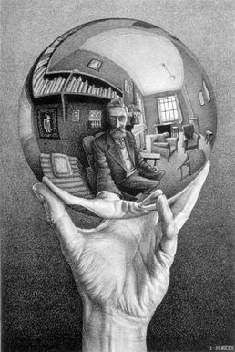 « Autoportrait au miroir sphérique » de M.C. Escher (1935), Musée des Beaux-Arts d’Ottawa.
